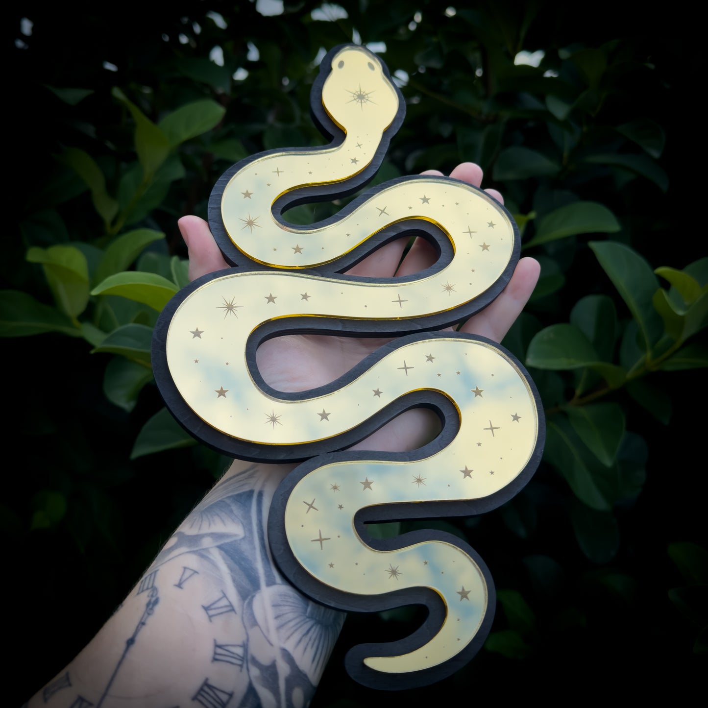Celestial Snake Wall Art | Gold Mirror