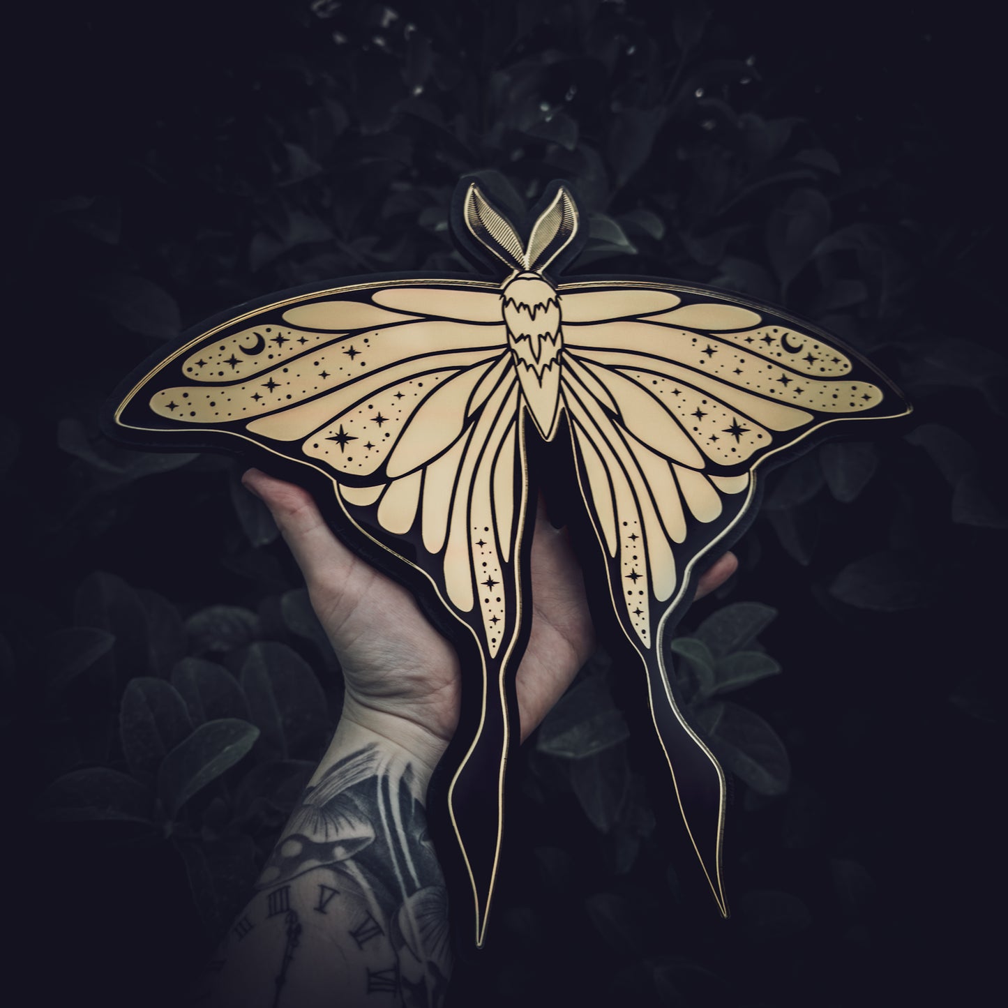 Luna Moth Wall Art | Celestial Gold Mirror