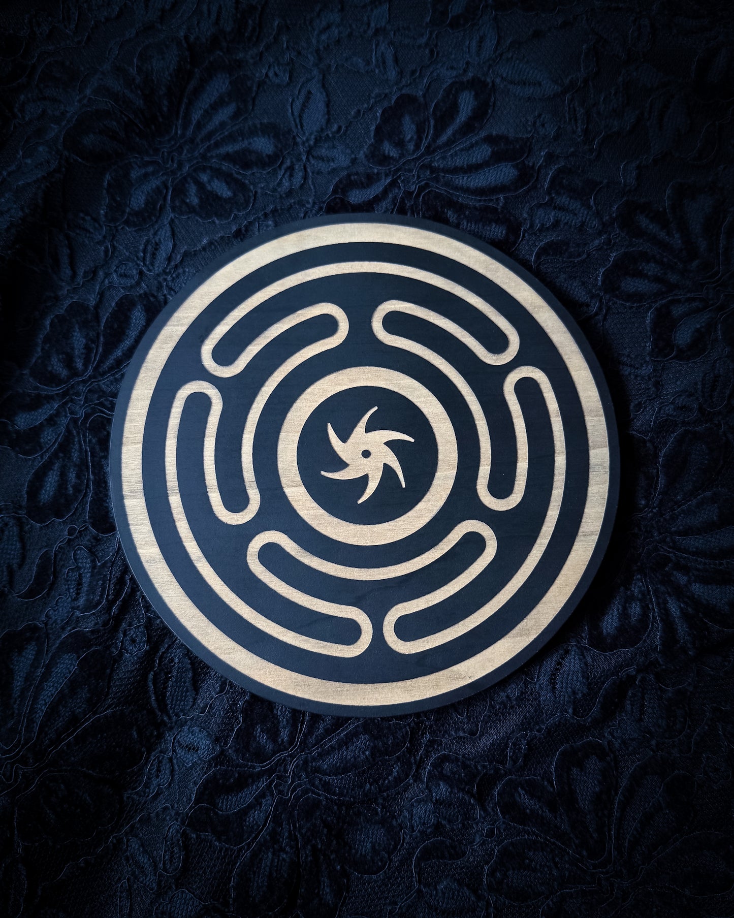 Wheel of Hecate Sigil Woodcut Wall Art