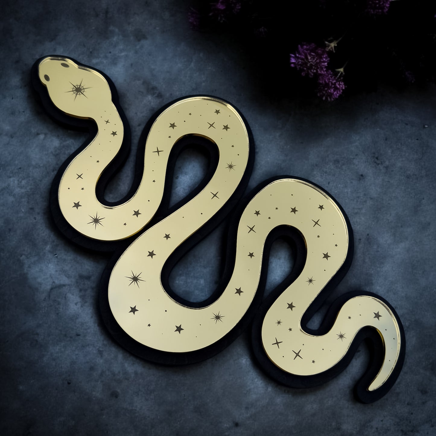 Celestial Snake Wall Art | Gold Mirror