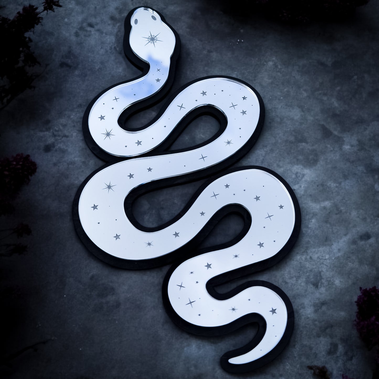 Celestial Snake Wall Art | Silver Mirror