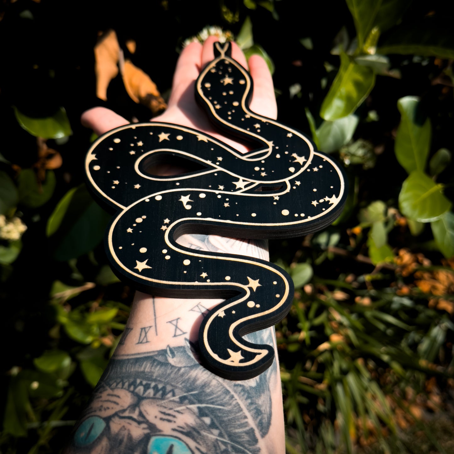 Woodcut Celestial Snake | Gothic Engraved Wall Art