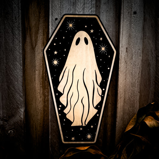 Woodcut Celestial Ghost | Gothic Engraved Wall Art