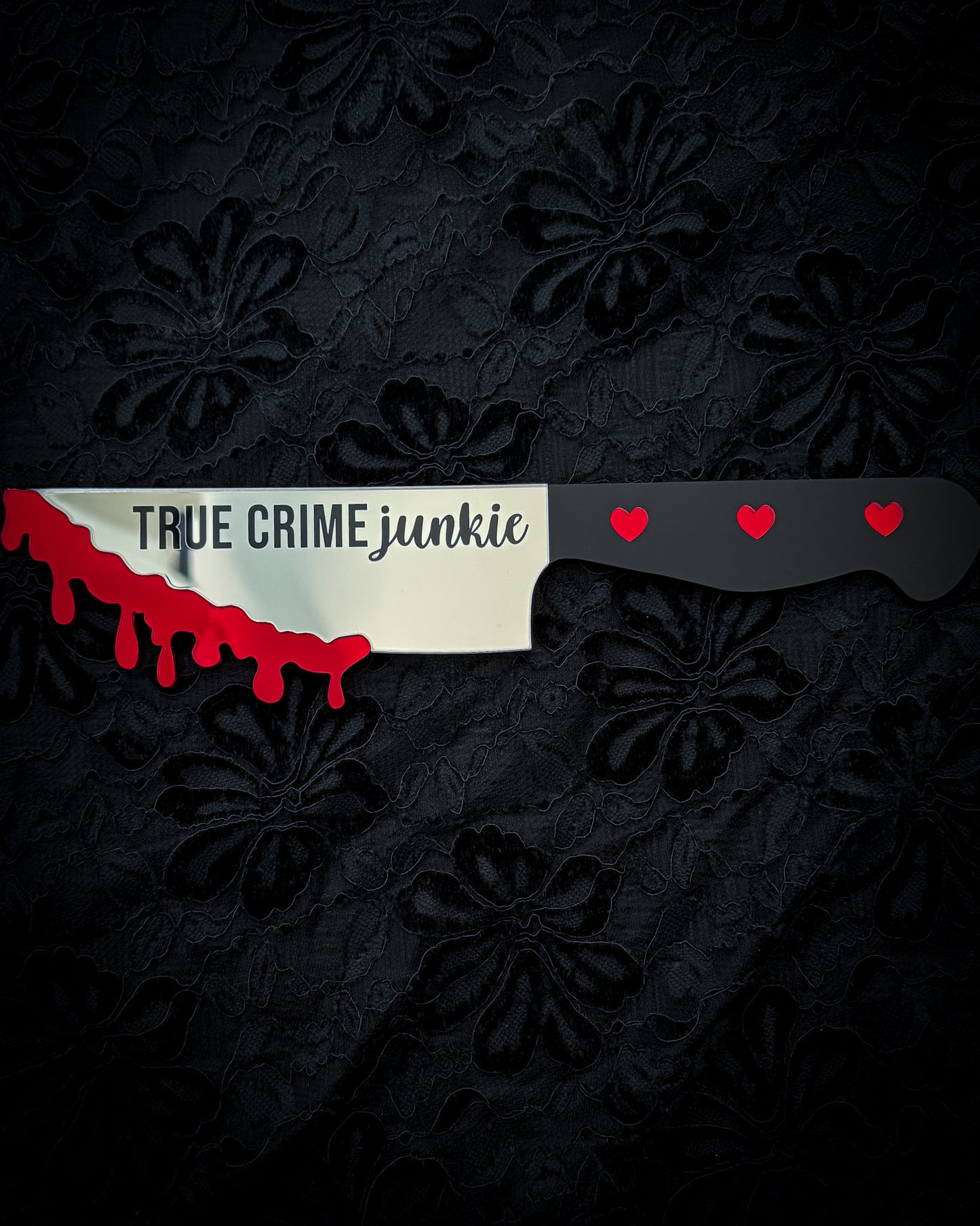 True Crime Junkie Knife Mirror Wall Art