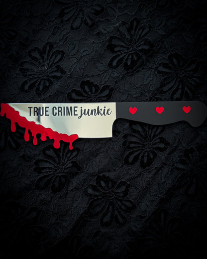 True Crime Junkie Knife Mirror Wall Art