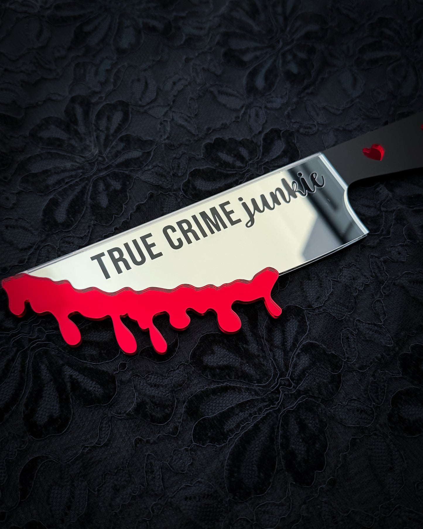 True Crime Junkie Knife Mirror Wall Art