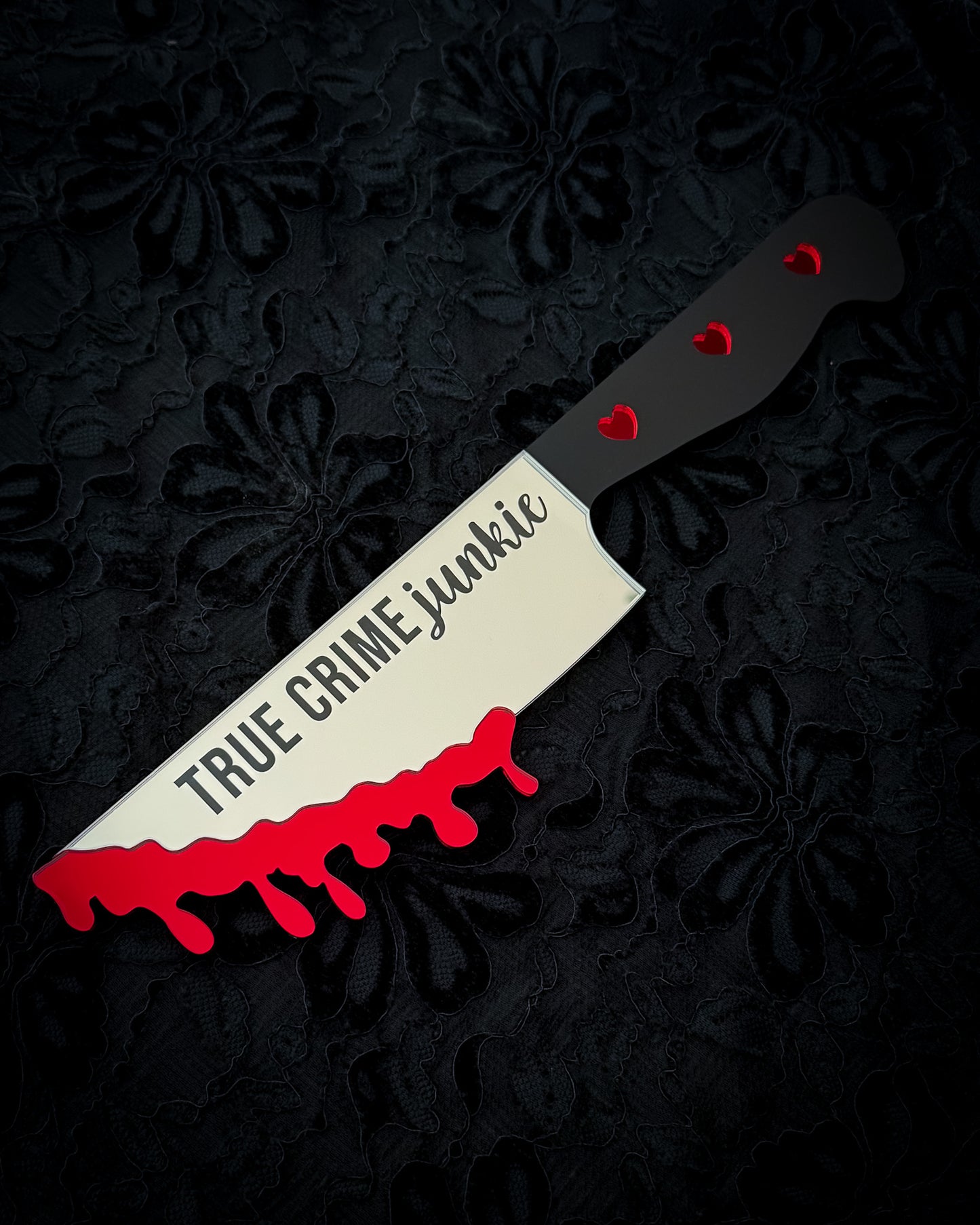 True Crime Junkie Knife Mirror Wall Art