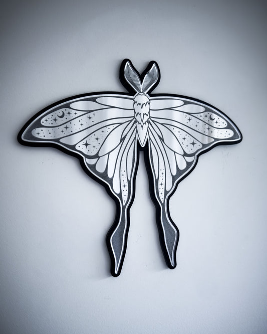 Luna moth mirror wall art black acrylic gothic decor