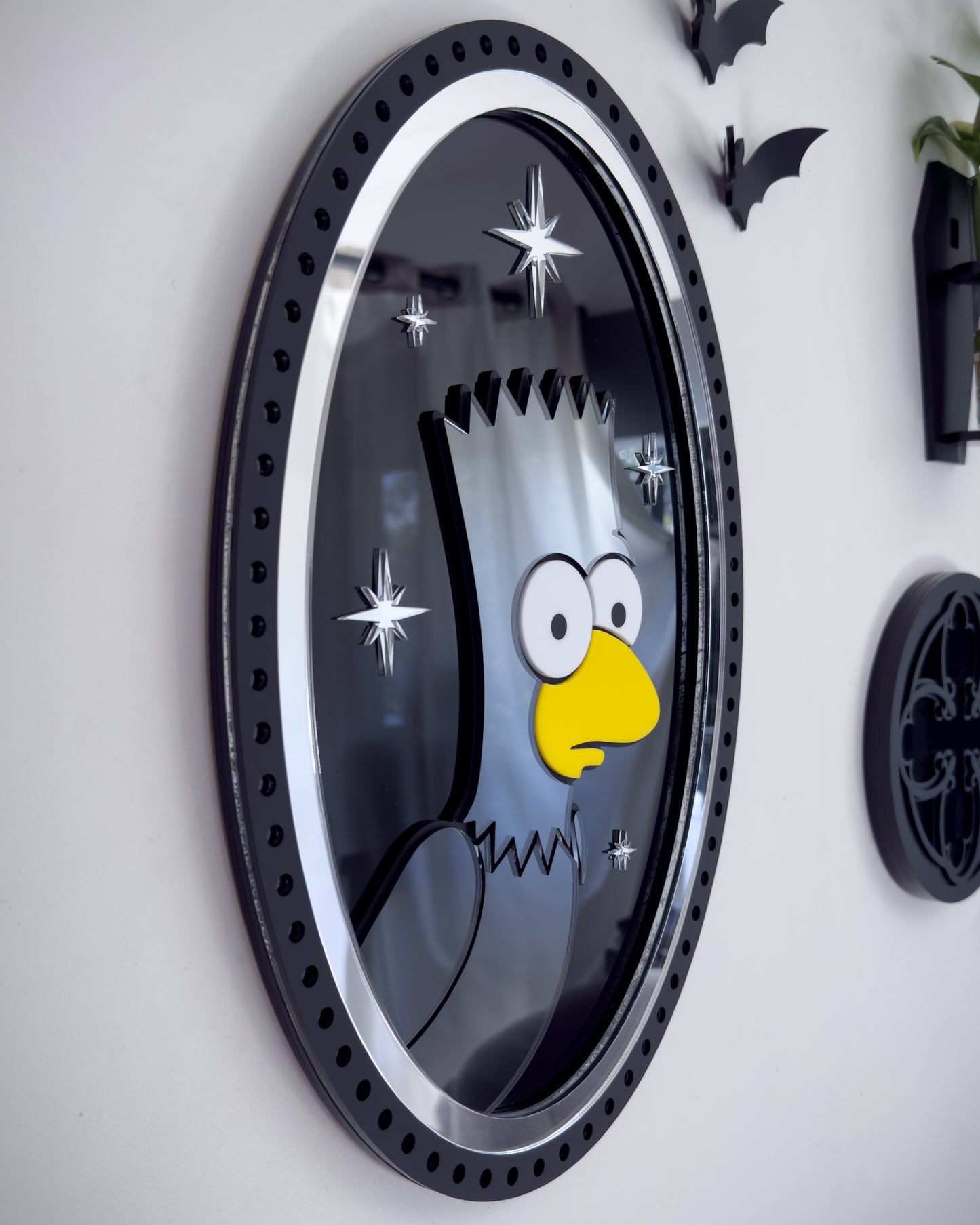 The Raven Victorian Mirror Portrait