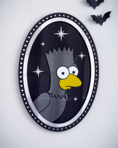 The Raven Victorian Mirror Portrait