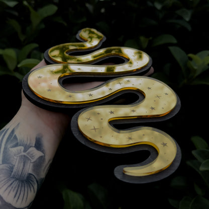 Celestial Snake Wall Art | Gold Mirror