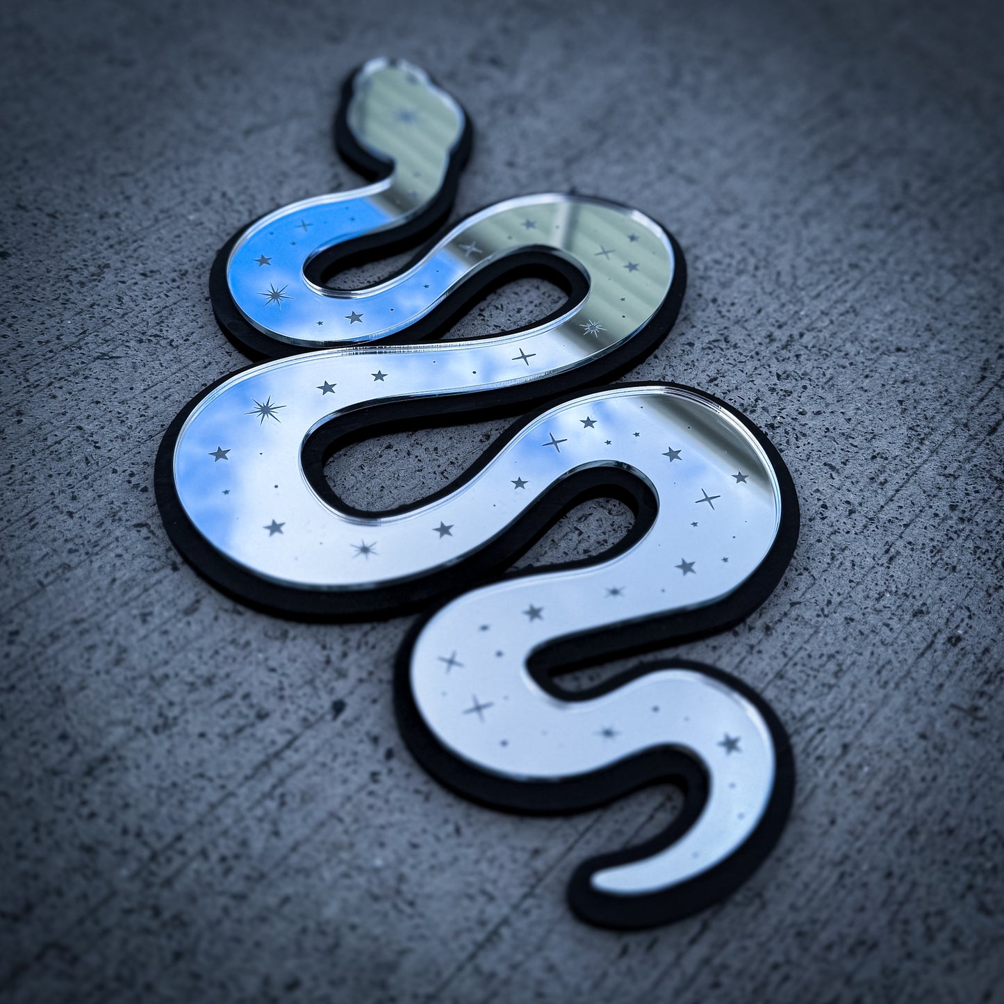 Celestial Snake Wall Art | Silver Mirror