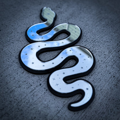 Celestial Snake Wall Art | Silver Mirror