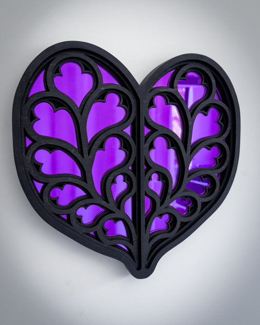 Heart of Yorkshire gothic cathedral mirror on light grey wall