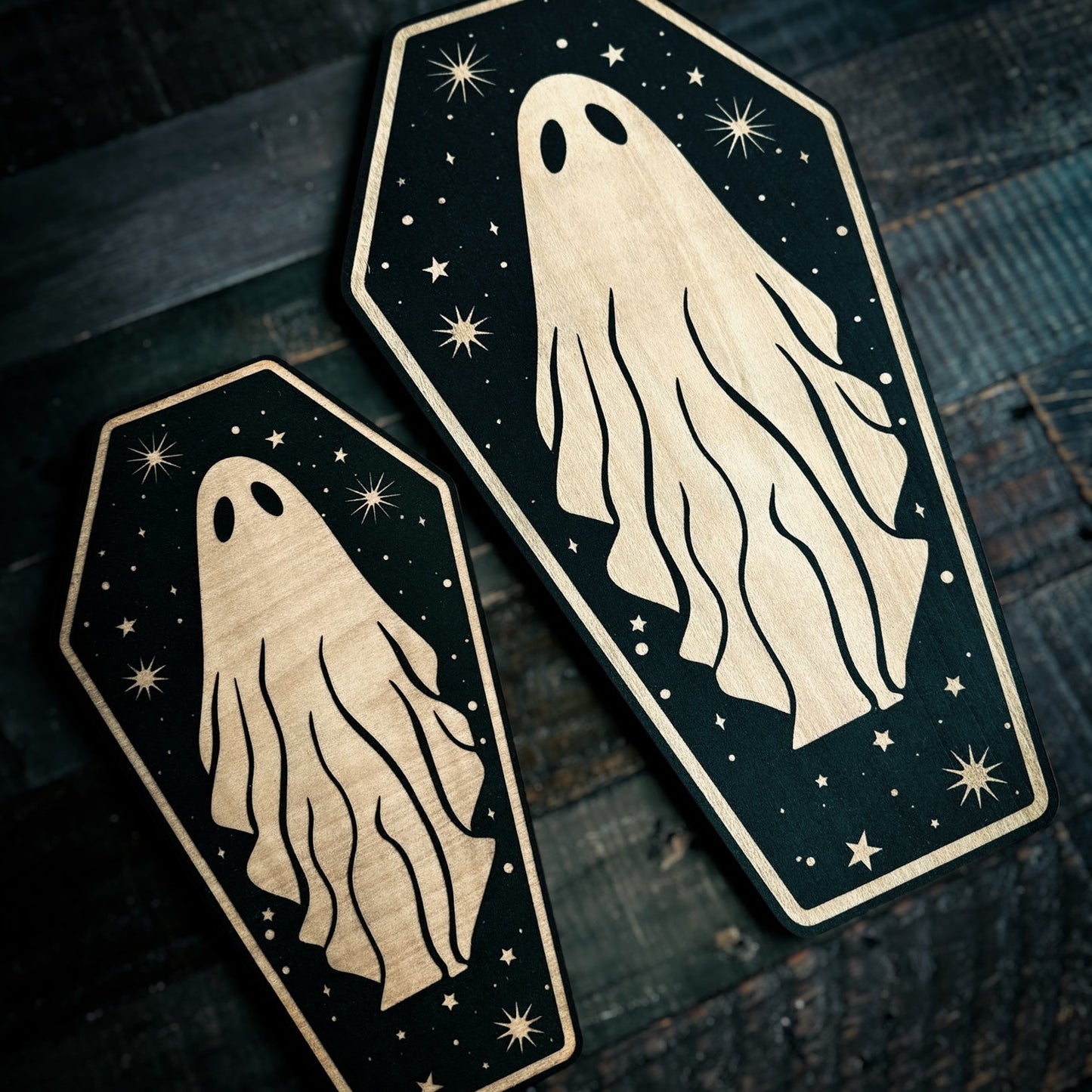 Woodcut Celestial Ghost | Gothic Engraved Wall Art