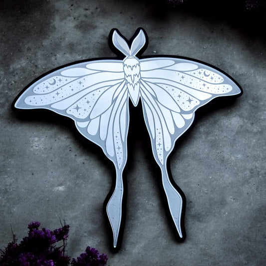 Luna Moth Wall Art | Celestial Silver Mirror