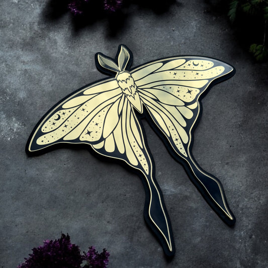 Luna Moth Wall Art | Celestial Gold Mirror