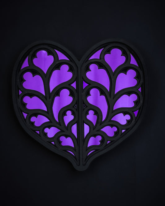 Heart of Yorkshire gothic cathedral mirror on dark interior background