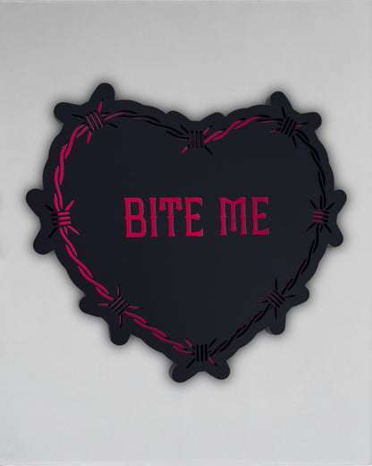 Bite Me Goth Conversation Heart Wall Art - Whispers of the Crypt