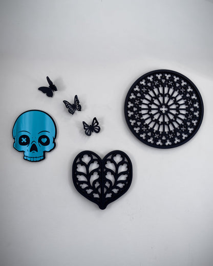 Masked Love Skull Mirror - Whispers of the Crypt