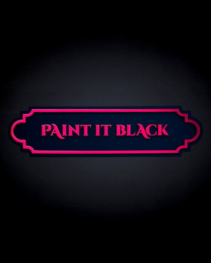 Paint It Black Gothic Wall Plaque - Whispers of the Crypt
